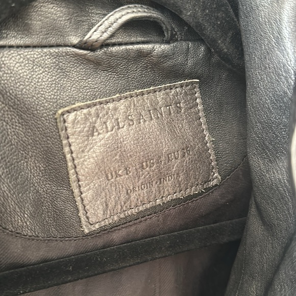 All Saints Leather Moto Jacket - Picture 2 of 4